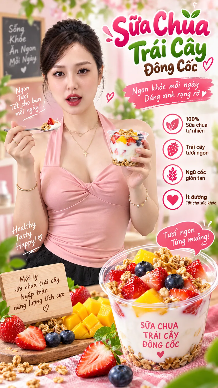 Ảnh kết quả — Poster sữa chua trái cây đóng cốc