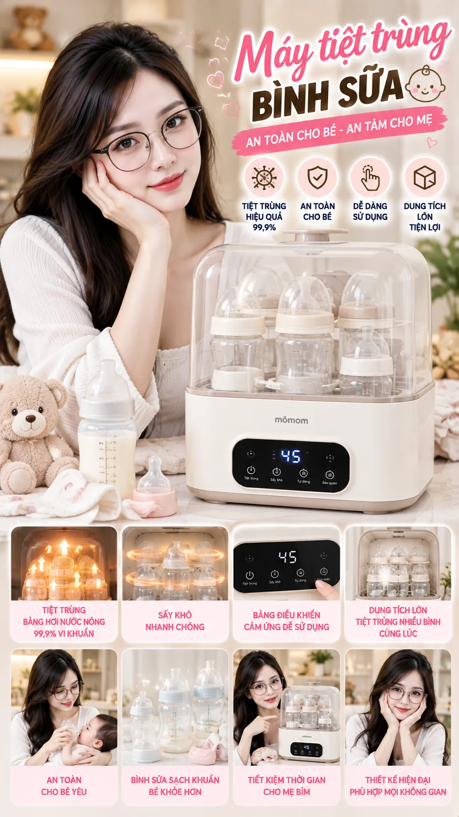 Ảnh kết quả — Review máy tiệt trùng bình sữa cho mẹ bỉm